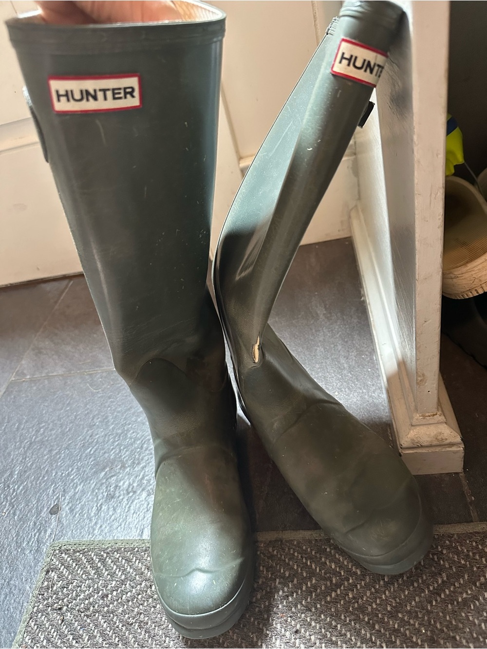 Hunter Dark Olive Green Tall Rubber Rain Boots